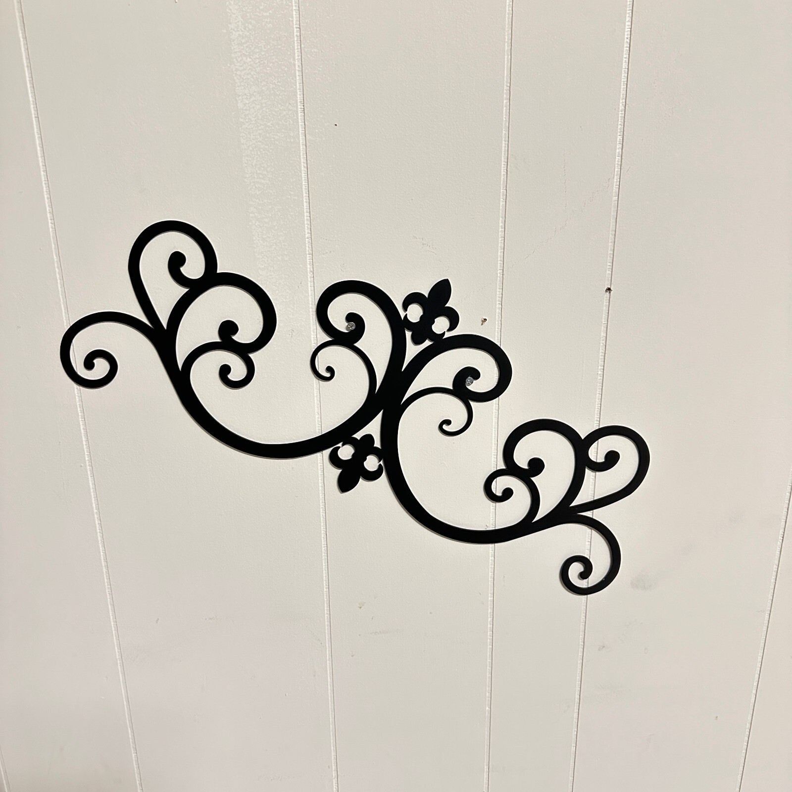 2 PK Wrought Iron Metal Scrolled Door Wall Decoration Plaque Art 24″ x 9.5″ 2mm