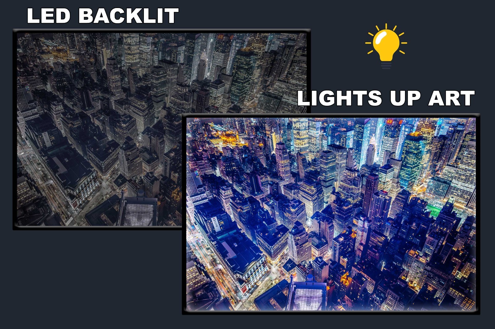 LED Backlit Cyberpunk Wall Art Lighted Frame – new york city night life