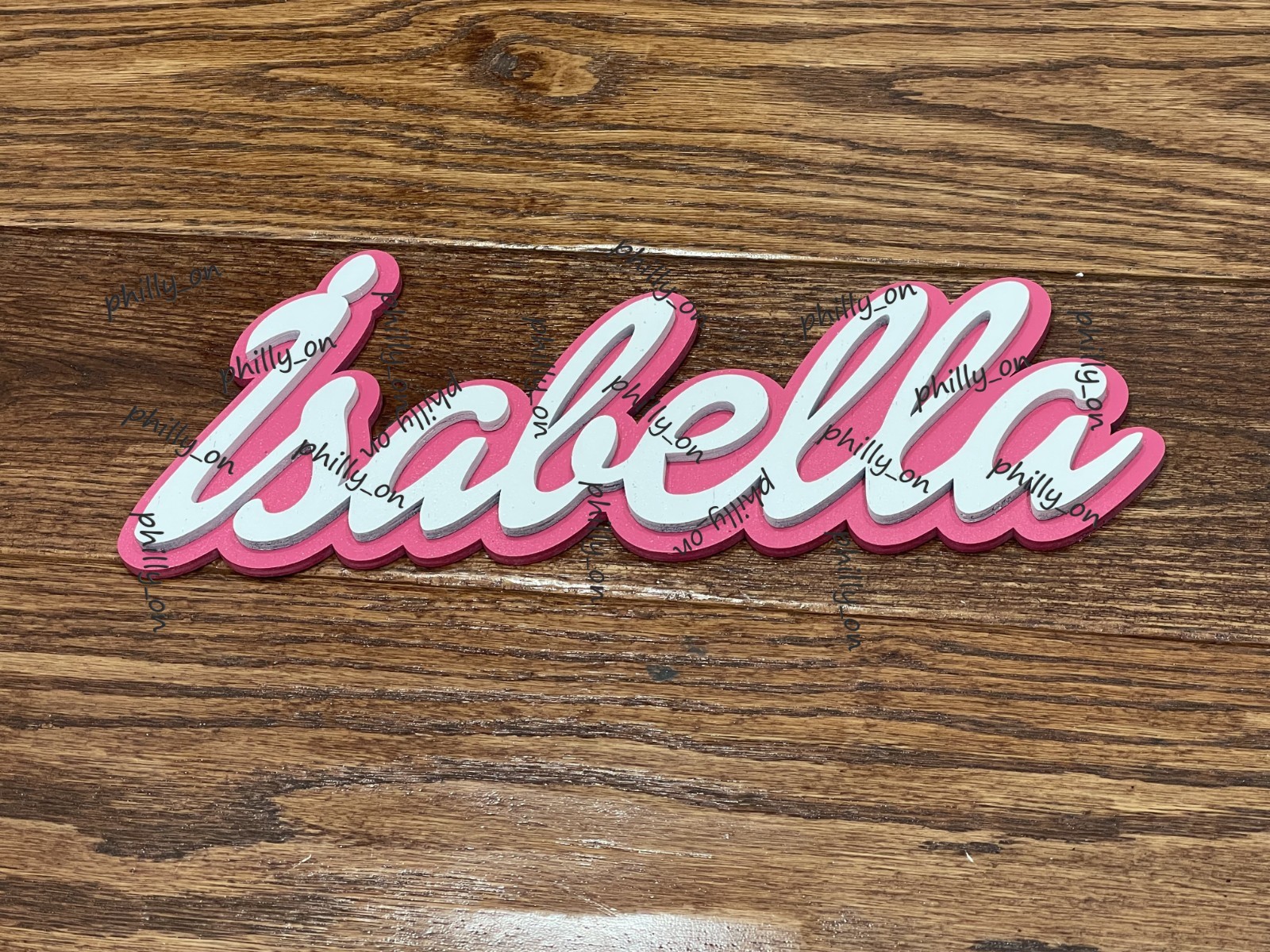 PERSONALIZED Custom Name Barbie Font 3D Logo Shape Wood Sign Decoration