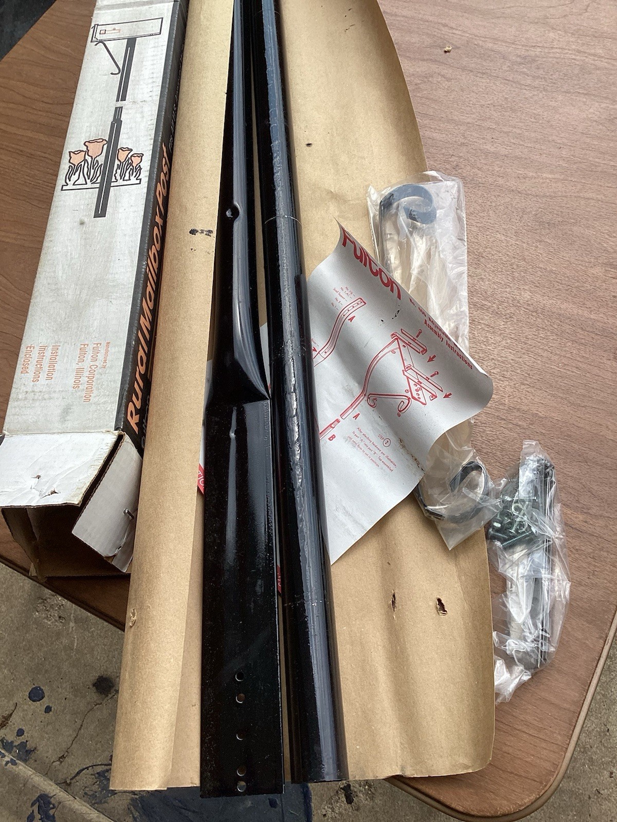Fulton Post Mount Mailbox Replacement Yard Pole MCM Vintage NOS House Iron