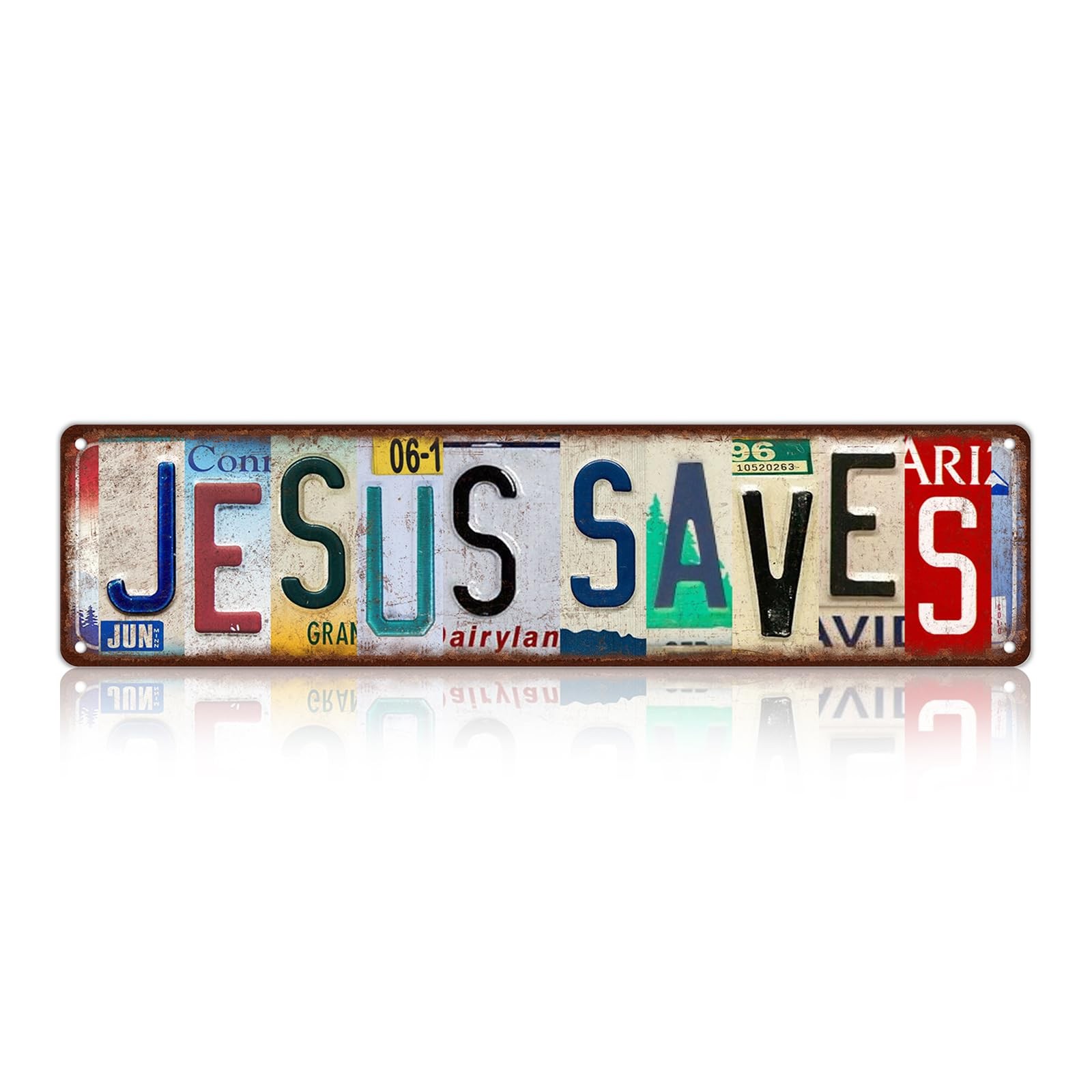 Vintage Jesus Saves Wall Decor Street Signs Christmas 16L” x 4W”, MT-G-12