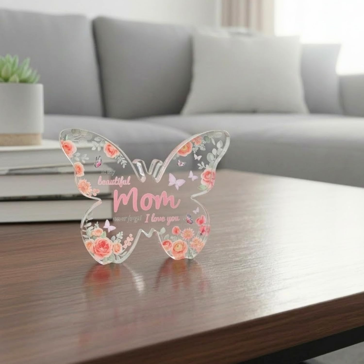 Birthday Gifts for Mom Acrylic Butterfly Plaque – Mothers Day Gifts from Daughte