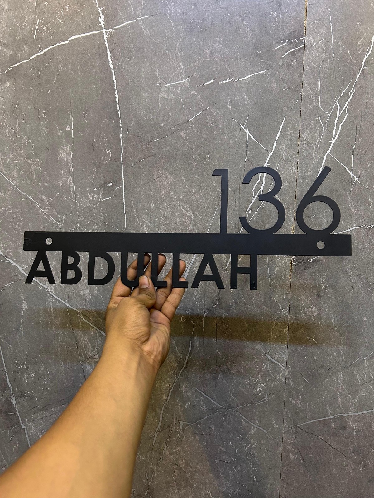 Custom LED Backlit House Number Sign, Personalized Modern Address Plaque