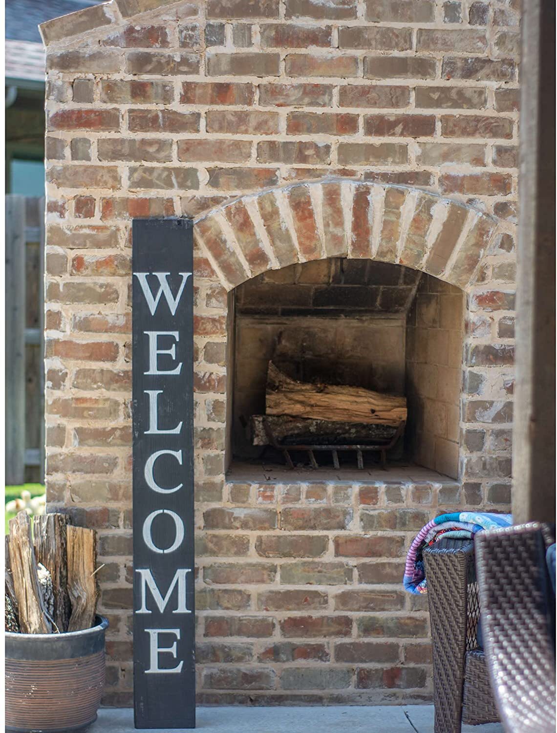 BarnwoodUSA Rustic Farmhouse 5ft Tall Front Porch Welcome Sign, 6 colors