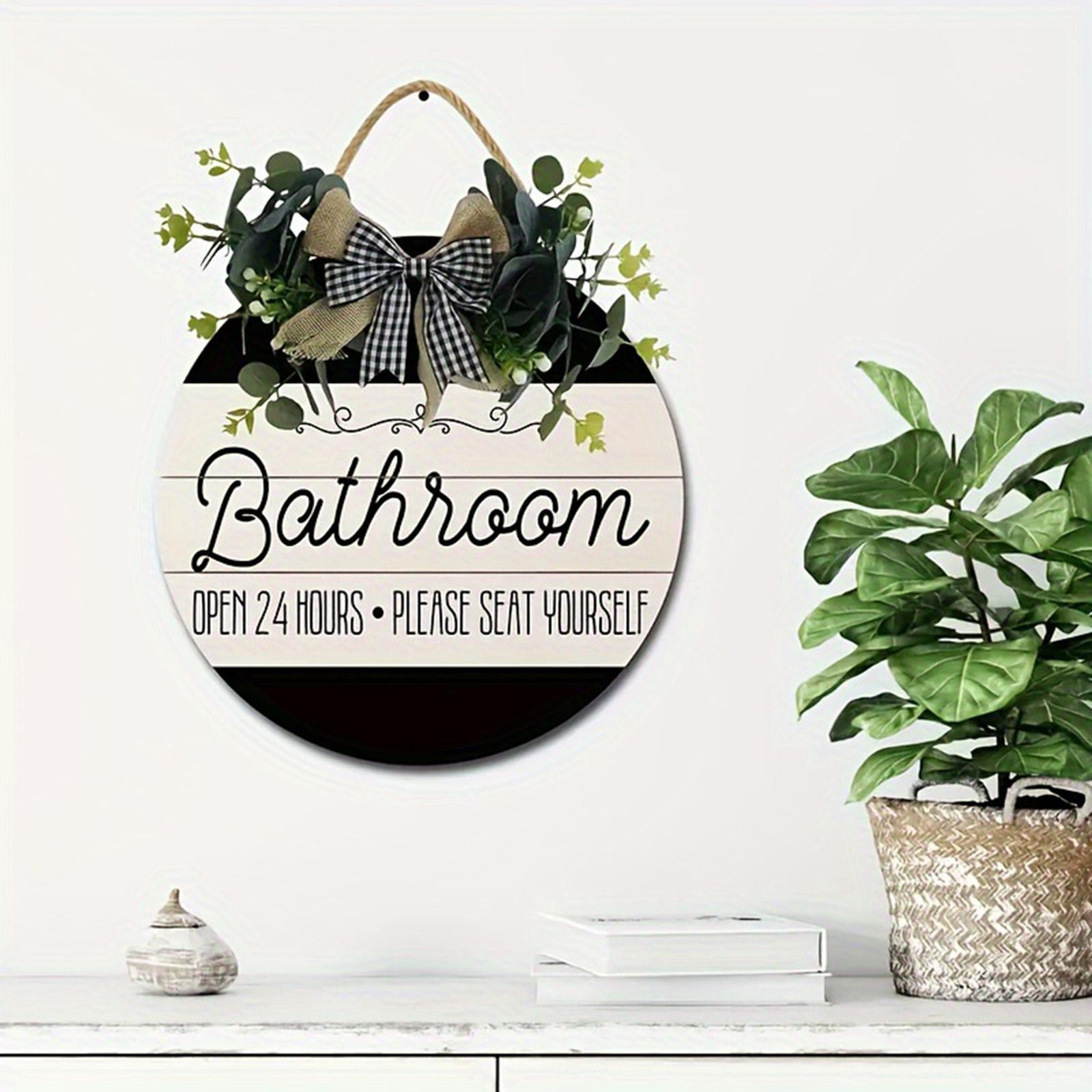 Welcome Door Hanging Sign Farmhouse Bathroom Diameter 30cm Welcoming Sign