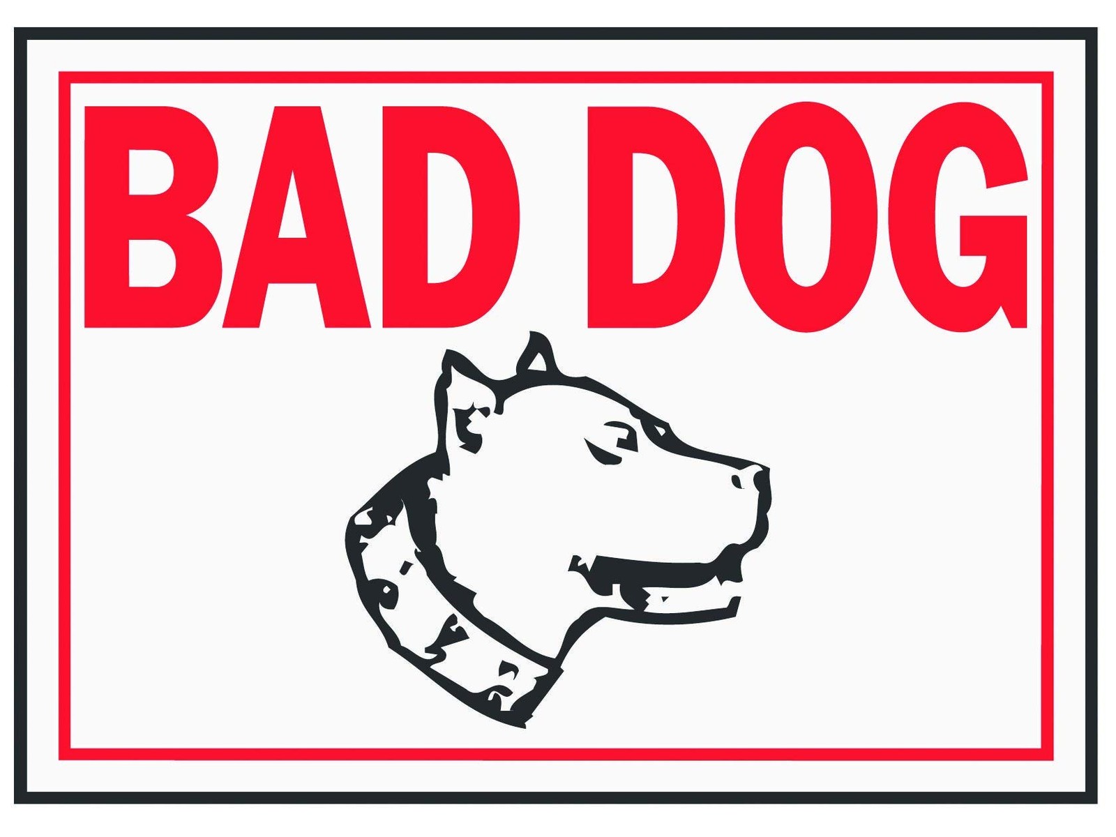 Custom Bad Dog Aluminum Sign 10″ x 14″ – Red and White Warning Decor