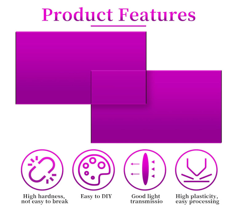 Acrylic Plastic Sheet 12″ x 24″, 1/8″ Thick, Purple Translucent Plexiglass Panel
