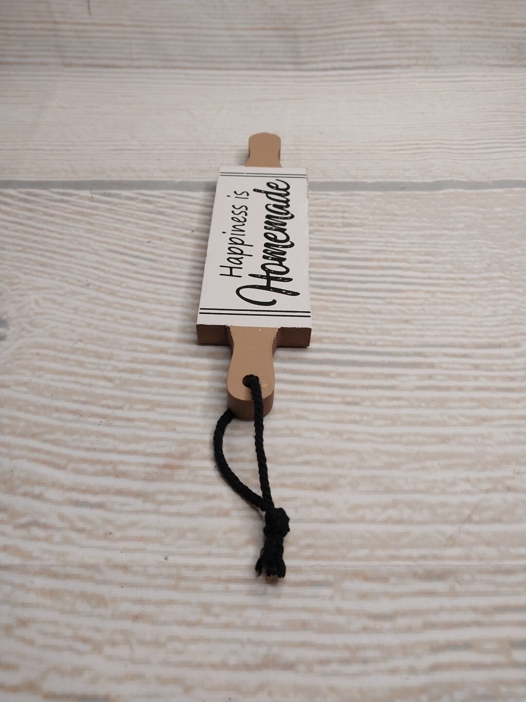 ~New! “Happiness is Homemade” Rolling Pin Plaque Farmhouse Hanging Wood Sign Tag