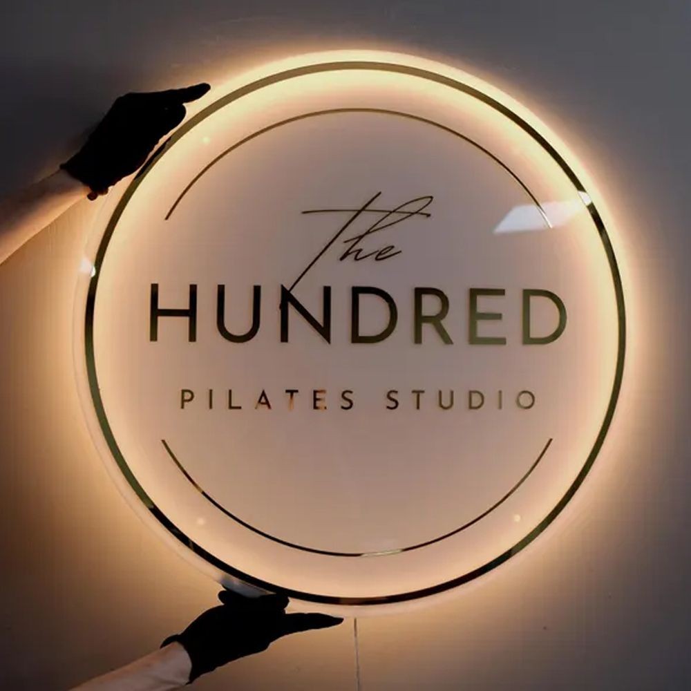 Custom Round Acrylic Logo| UV Round Acrylic Wall Sign| LED Halo Backlit