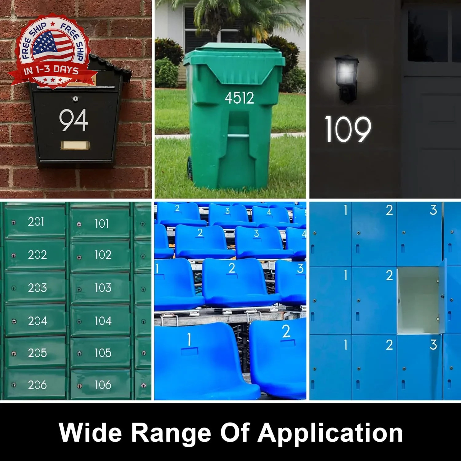 1.5 inch mailbox numbers number stickers for outside (3 sets)