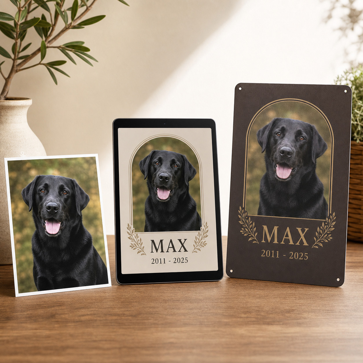 Personalized Pet Memorial Metal Sign Custom Dog Cat Photo Remembrance