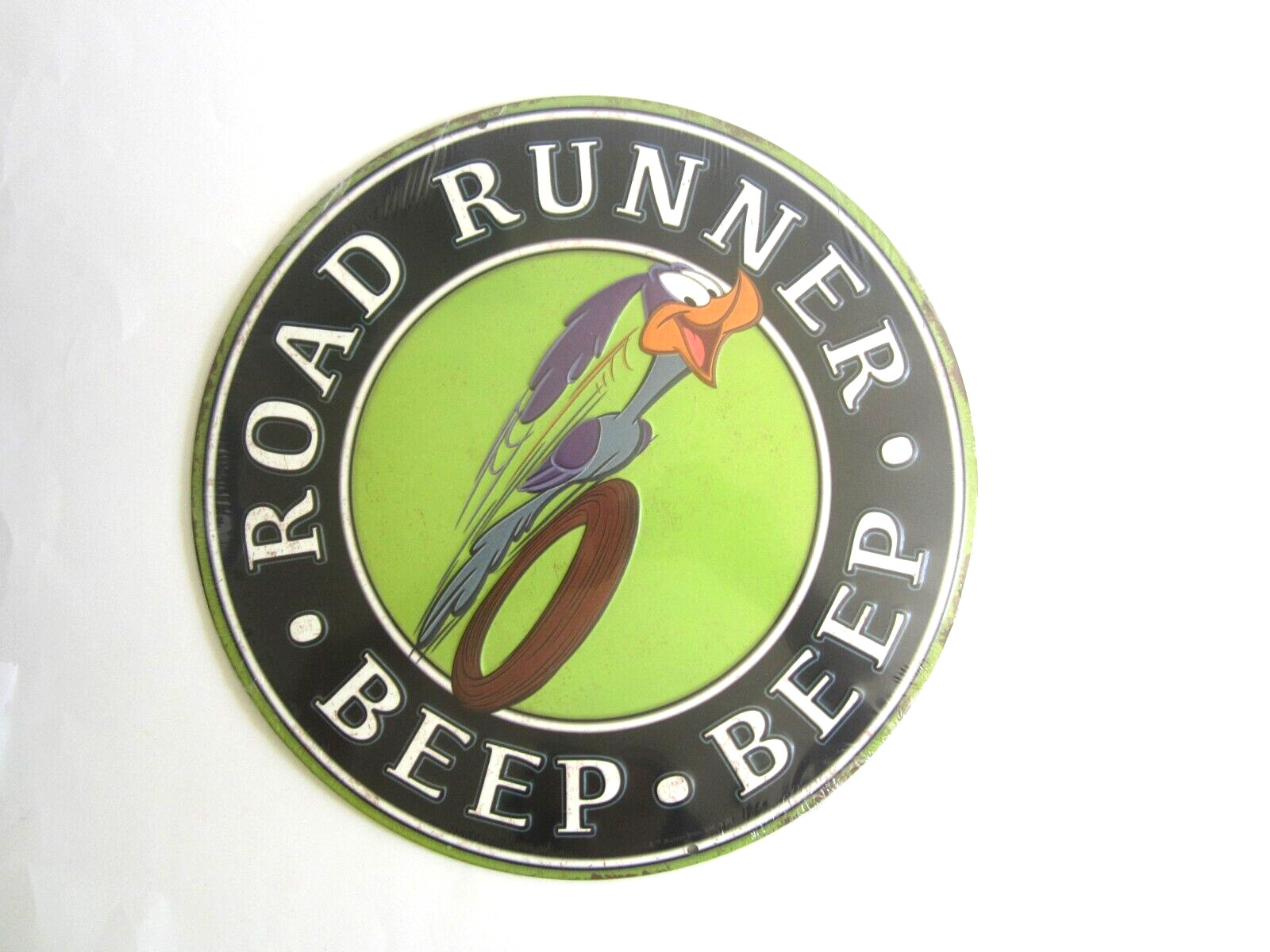 Road Runner Beep Beep Looney Tunes Embossed Metal Tin Sign Garage