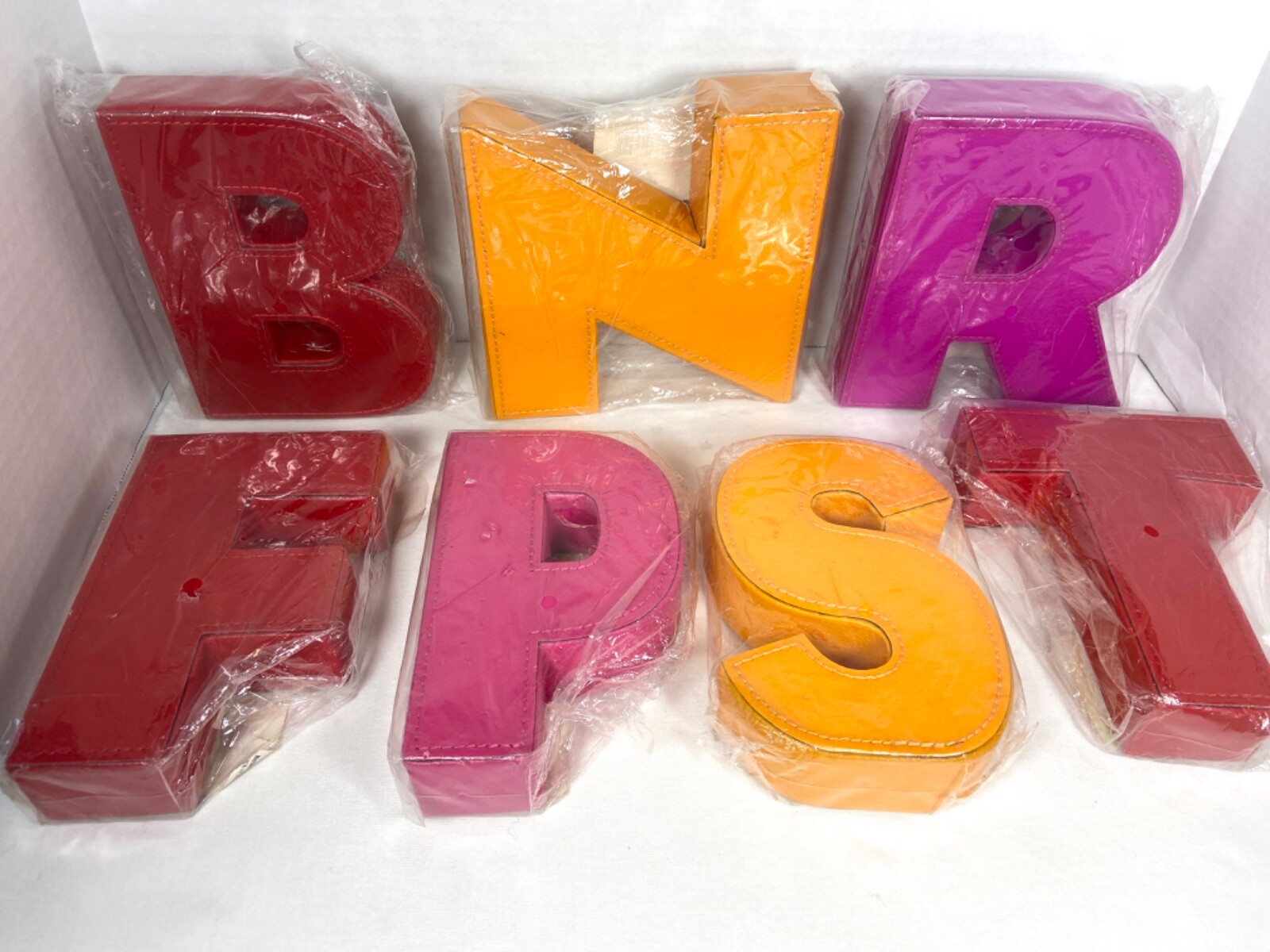 Michael’s Home Decor Leather Alphabet Letters Lot of 7 new Multicolor