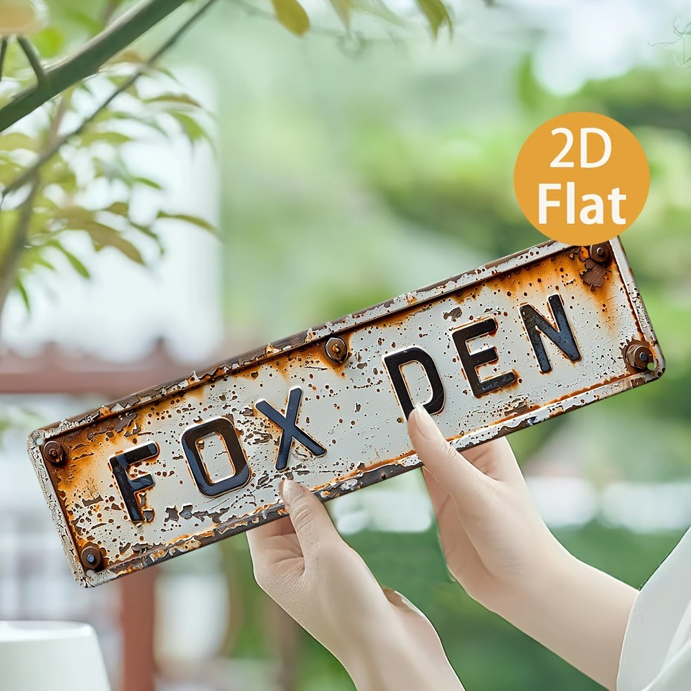 Vintage Fox Den Sign Metal Signs Farmhouse Tin Sign 4×16 Art Wall Hanging Plaque