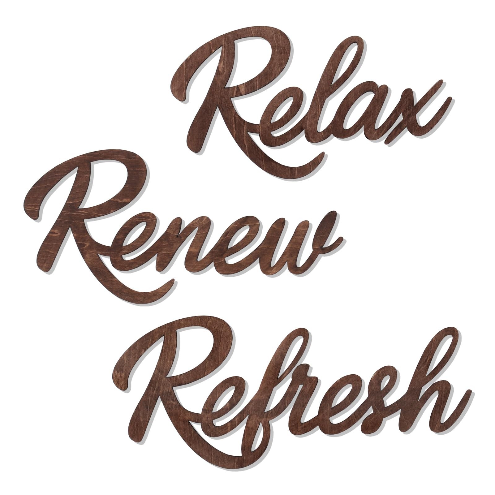 3 Pieces Bathroom Decor Bathroom Wall Art Relax Renew Refresh Sign