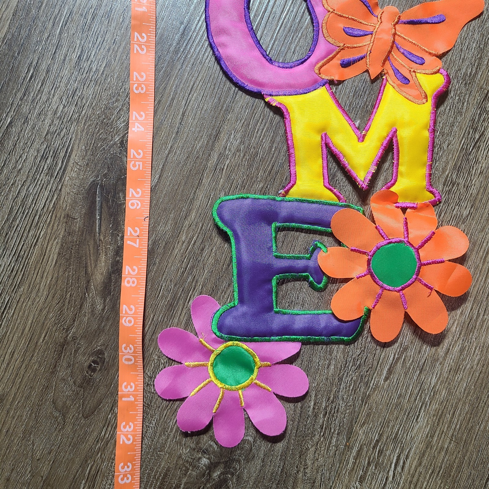 Welcome Spring Summer Door Wall Hanging Floral Butterfly Decor Colorful