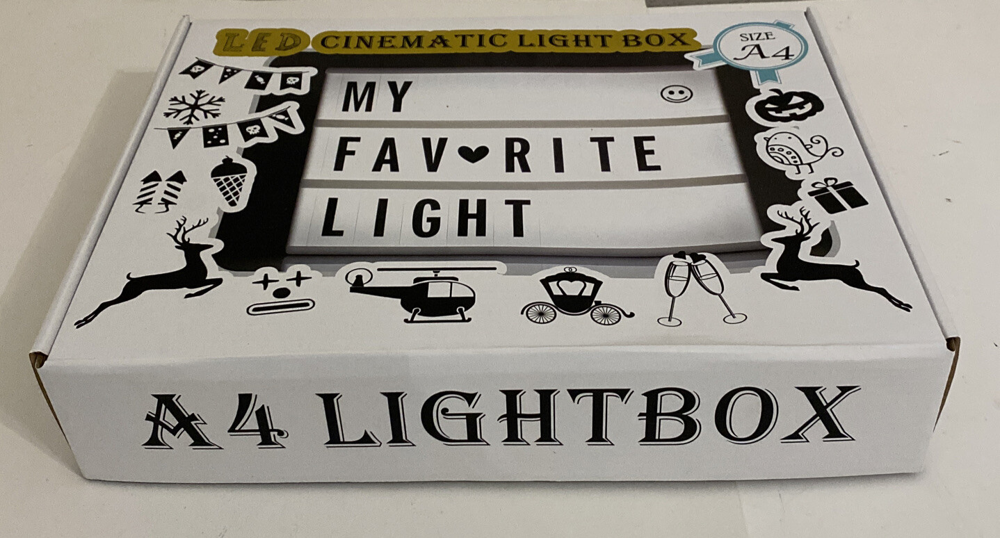 Cinema Light Box Changing Lighted Up 255 Black & Colored Letters Numbers Symbols