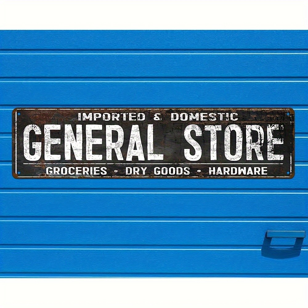 Vintage Grocery Store Metal Tin Sign Rustic Art Deco Wall Art Garage Home Decor