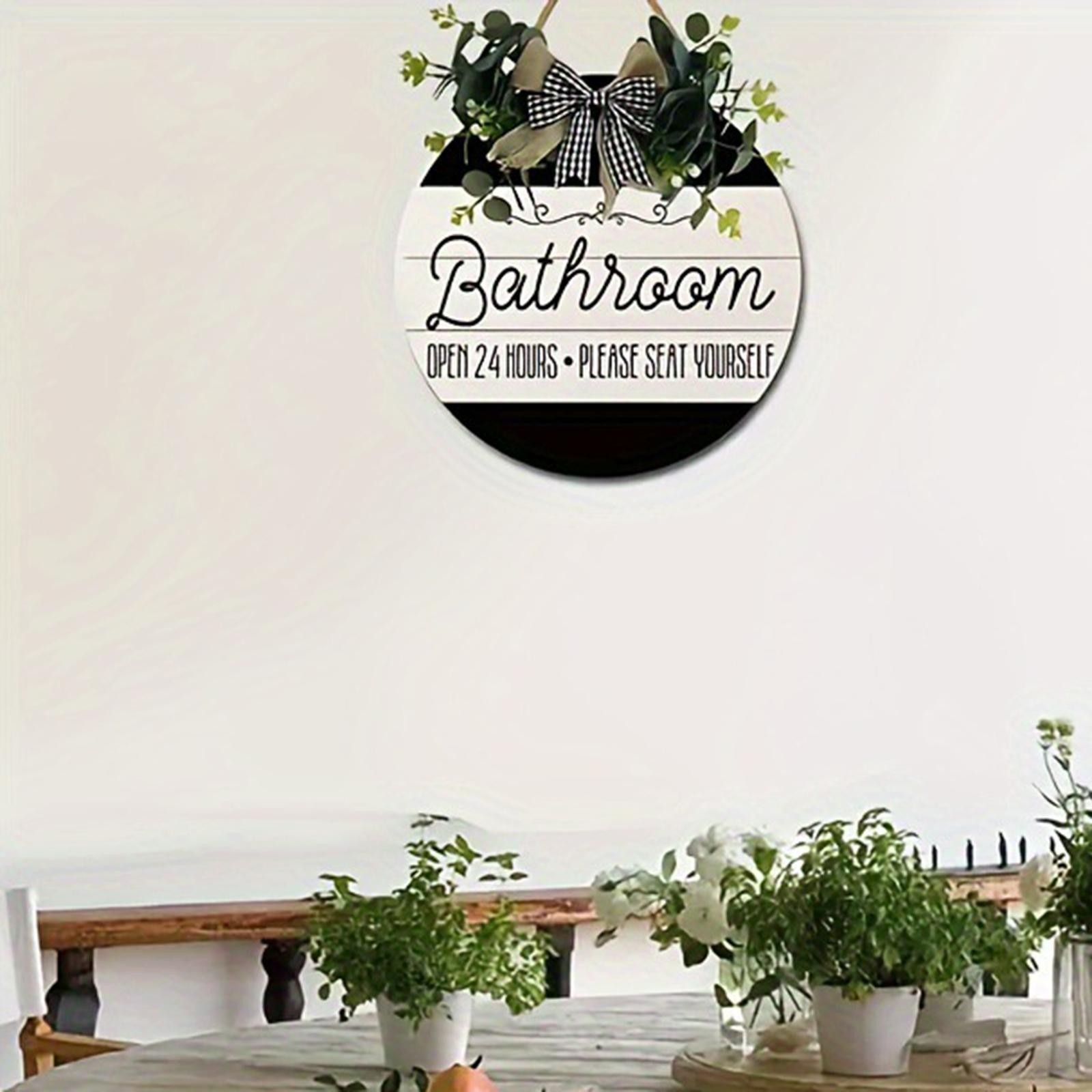 Welcome Door Hanging Sign Farmhouse Bathroom Diameter 30cm Welcoming Sign