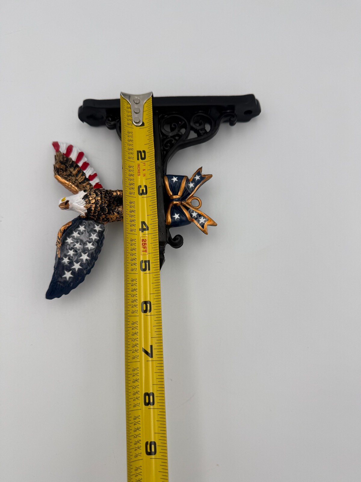 Patriotic American Eagle Wall Bracket Hanging Sign Holder 8″ Cast Decor