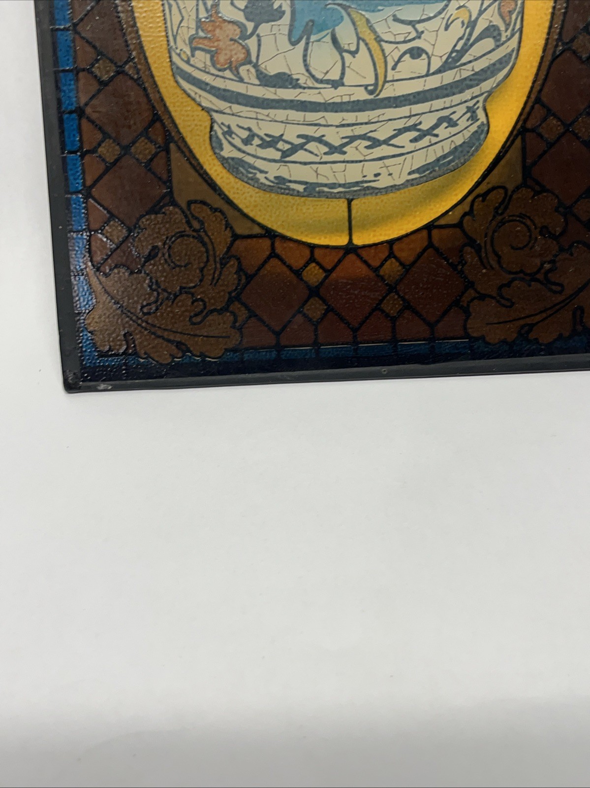 RX Pharmacy Wall Hanging Glass Plaque Vintage 9”x 6” Sun catcher Stained like
