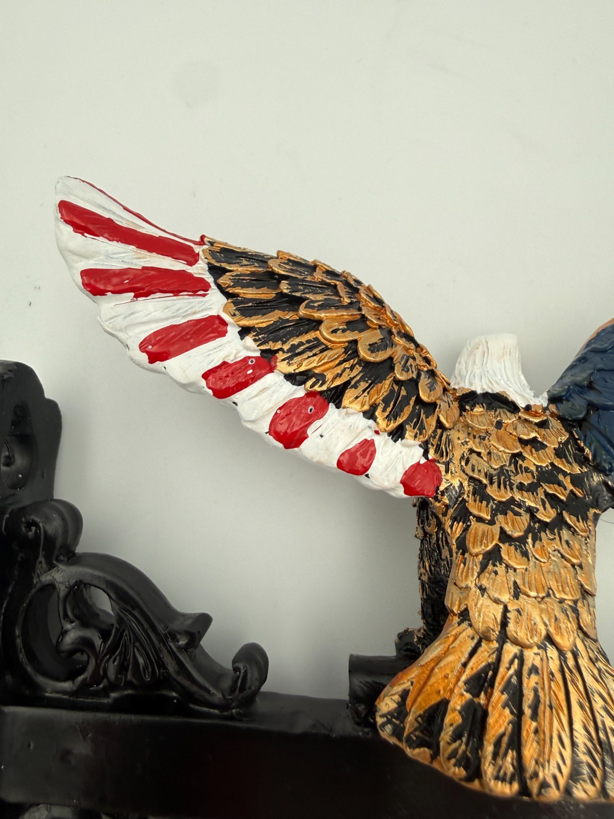 Patriotic American Eagle Wall Bracket Hanging Sign Holder 8″ Cast Decor