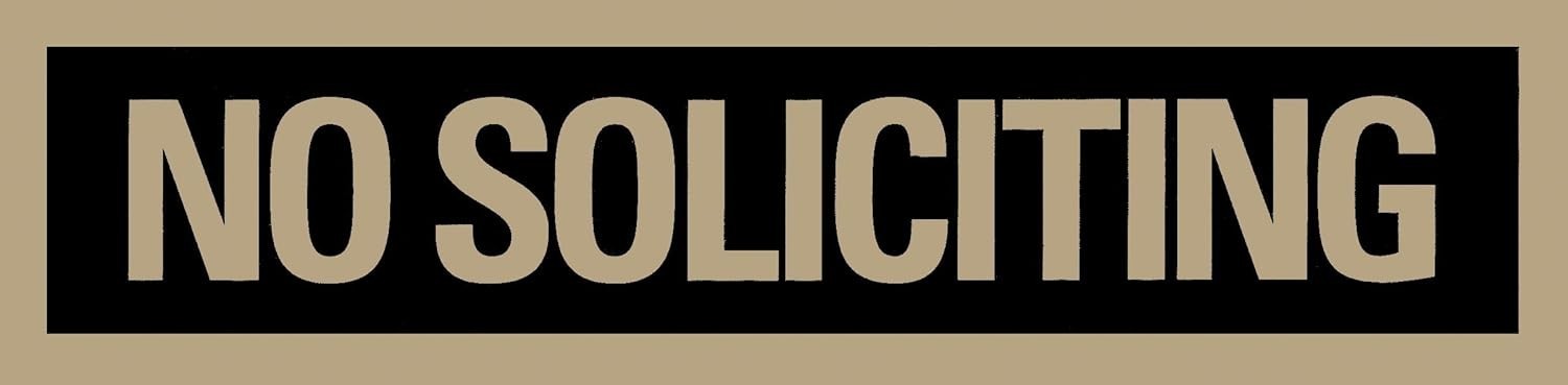 Durable Mylar No Soliciting Sign, 2×8 Inches, Perfect for Stylish Home Entryways