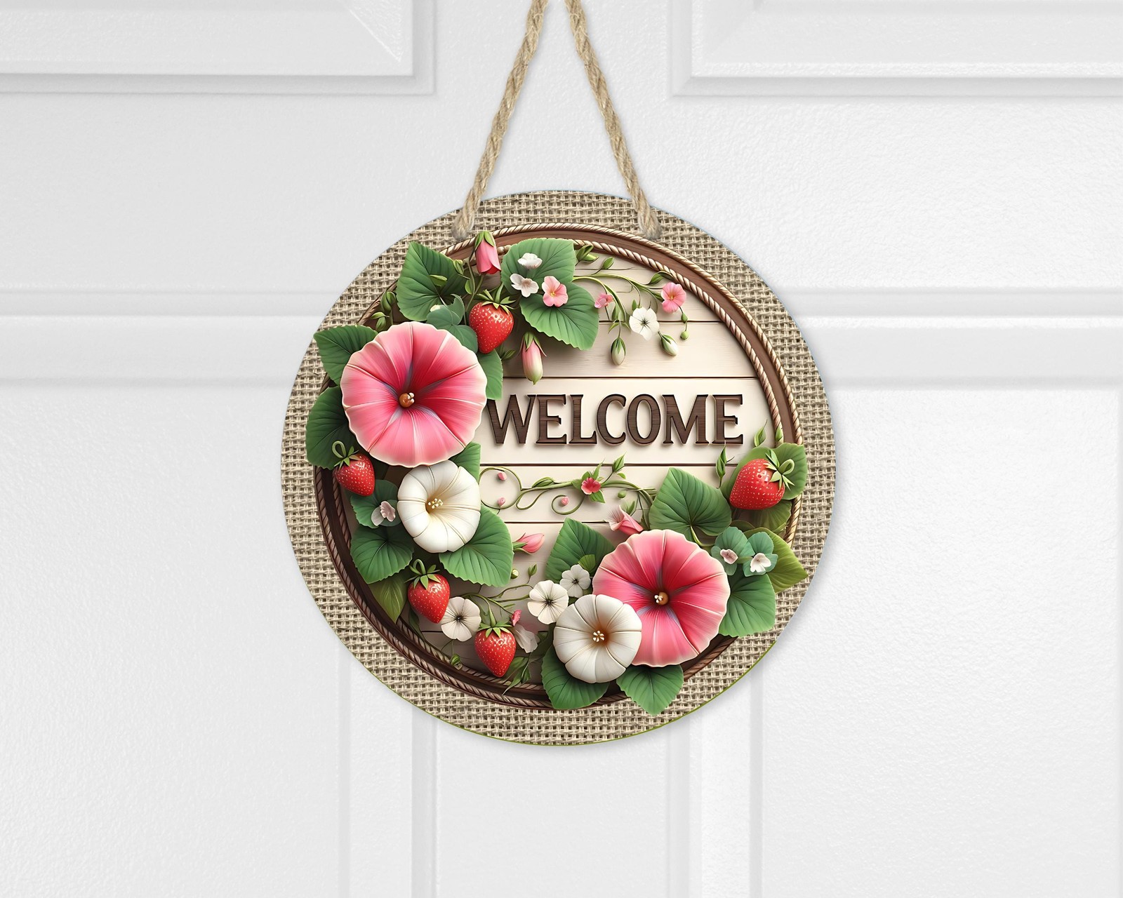 Aluminum Door Sign Petunias Floral Design UV Protected Outdoor Sign