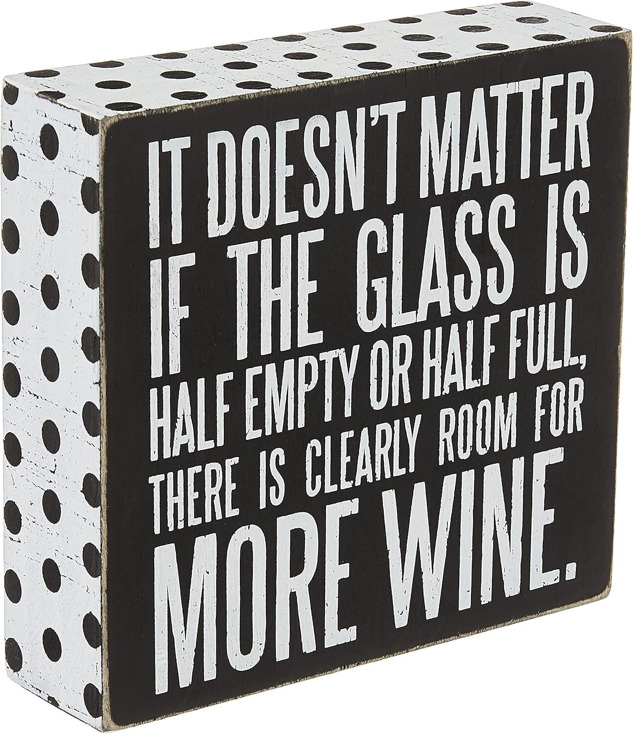 Primitives By Kathy Box Sign More Wine 6″ x 6.25″ x 1.75″ NEW