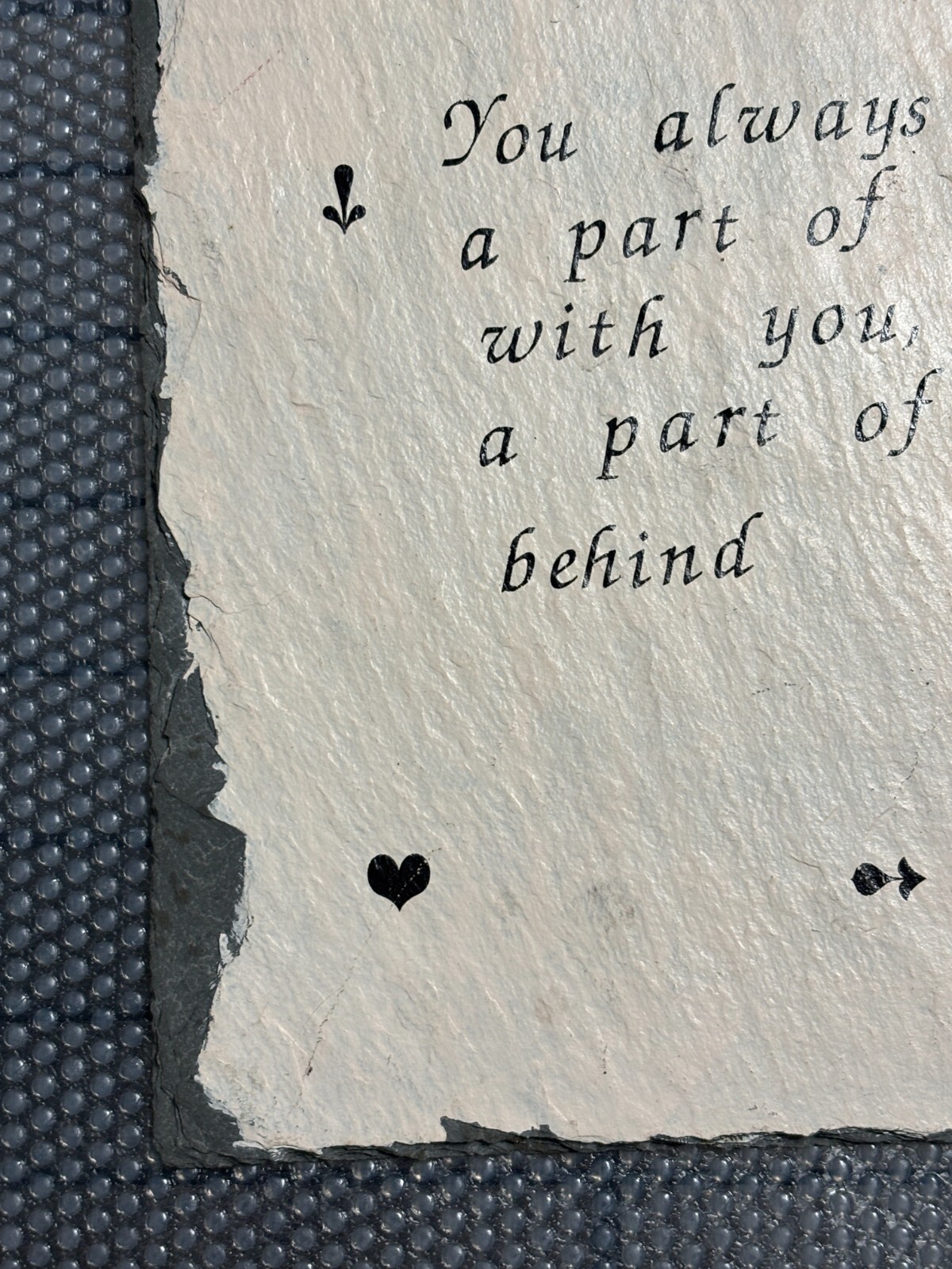 Wall hanging Slate Tile Decorative Sentimental Quote You never really leave