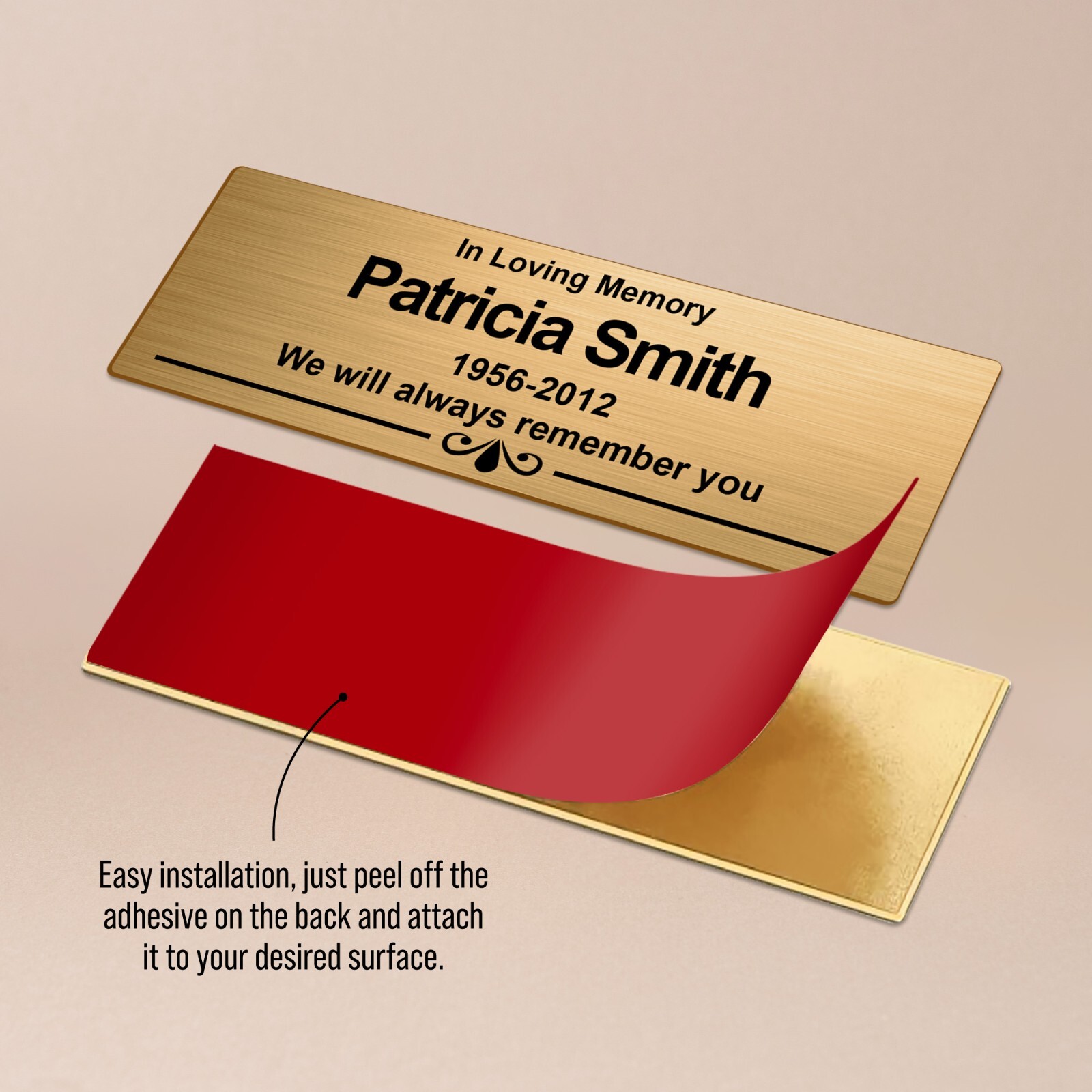 Custom Memorial Urn Nameplate – Personalized Stainless Steel Plaque for Ashes