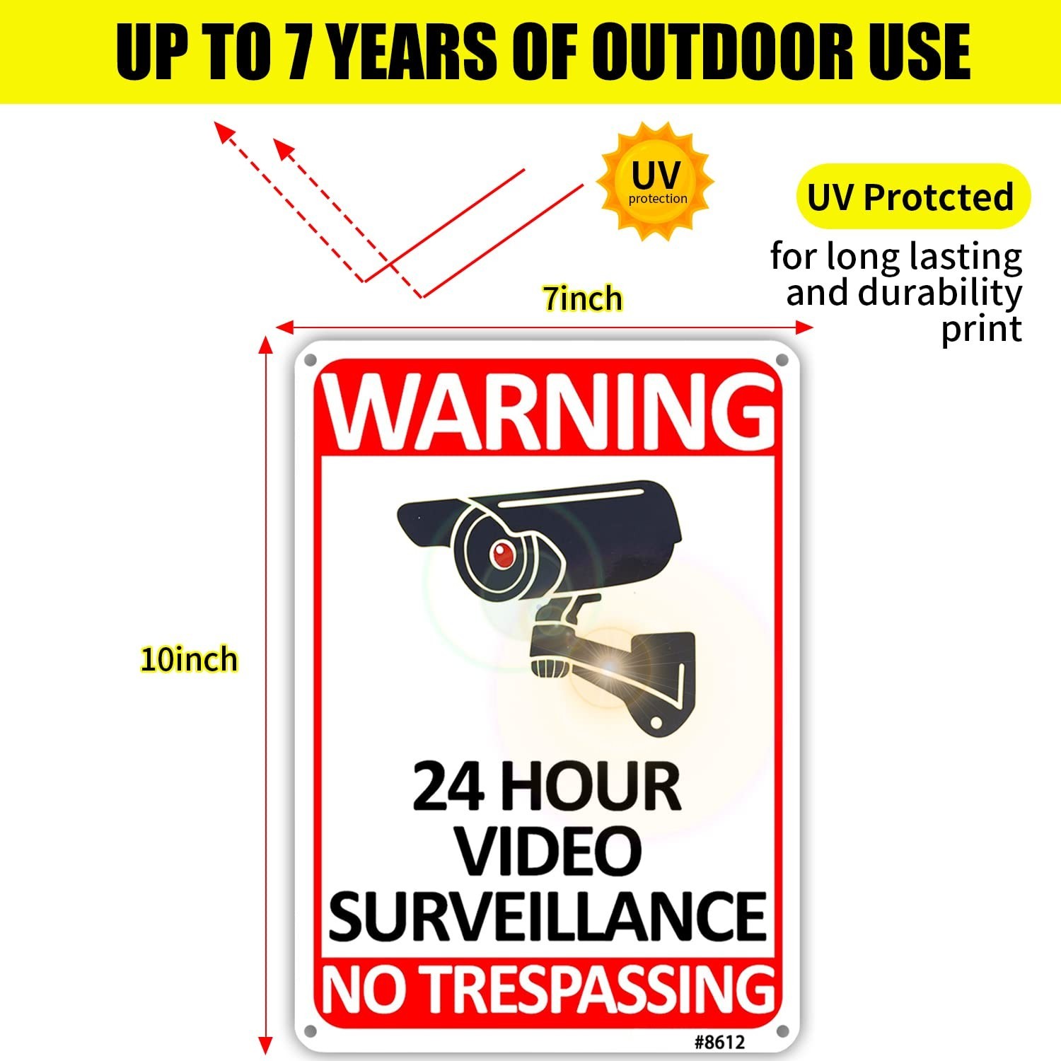 10×7 Inch Durable No Trespassing Signs – 4-Pack Metal Security for Your Property
