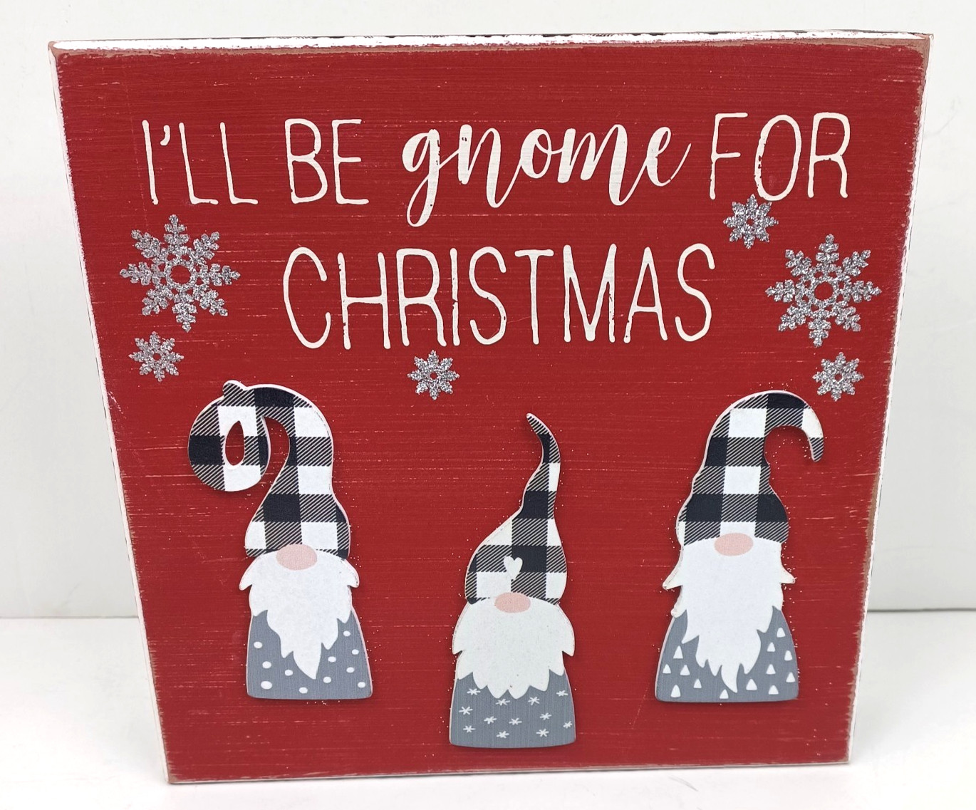 Quill to Paper Sixtrees Handcrafted I’ll Be Gnome for Christmas Wooden Box Sign