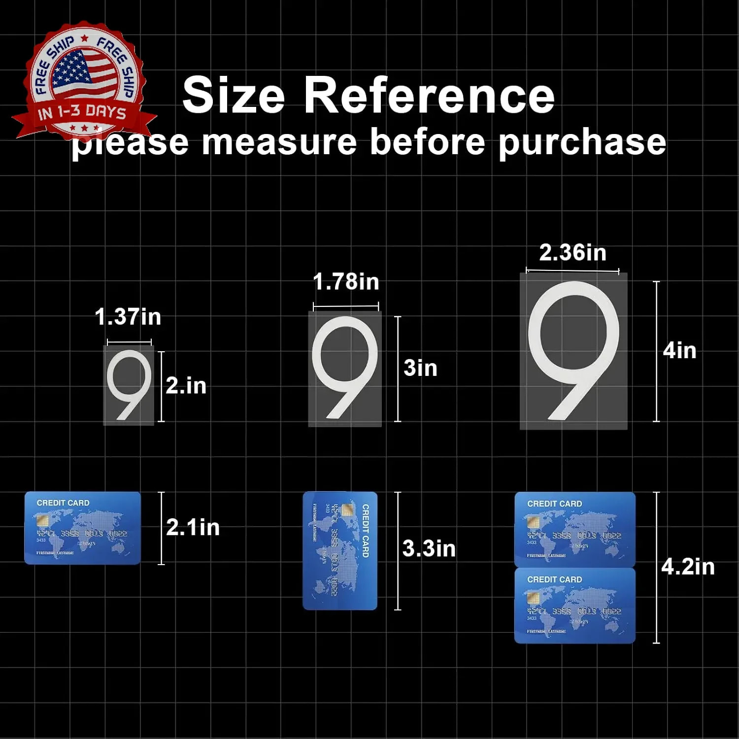 1.5 inch mailbox numbers number stickers for outside (3 sets)
