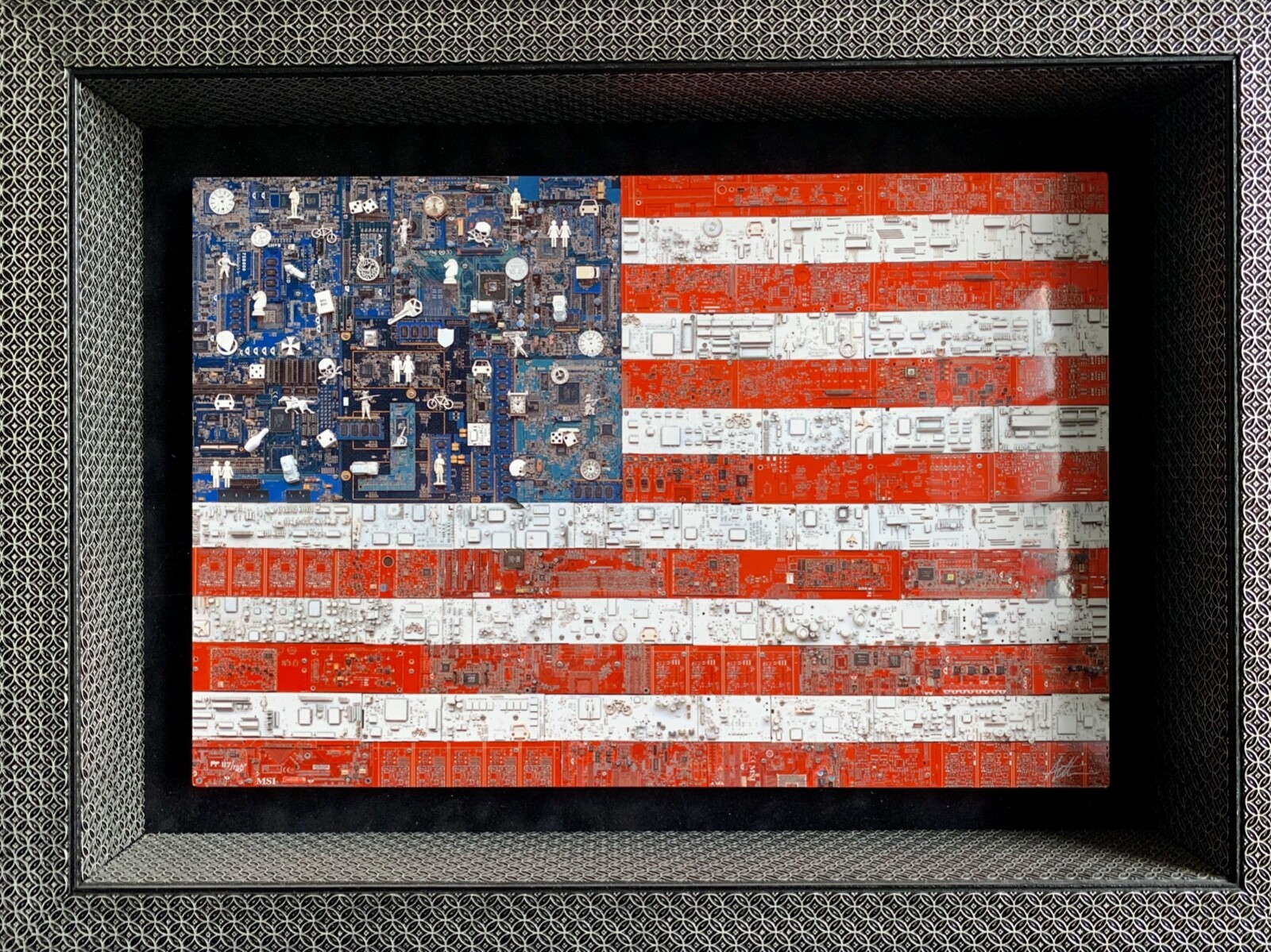 Gregory Arth, “American Flag” Caldograph Wall Art 13 3/8″ x 20″ – Authenticated 