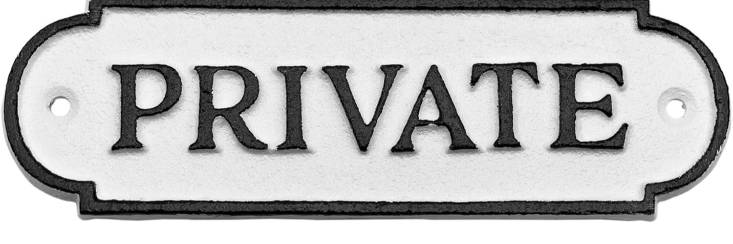 1 or 2 Cast Iron Private Signs , Rustic Style Restricted Area Door Plaque