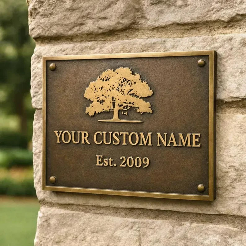 Personalized Bronze Plaque | Durable Outdoor, Business & Property Signage