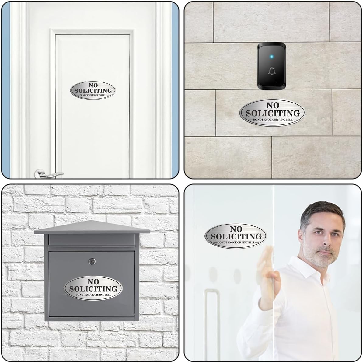 2 Pack Self Adhesive – No Soliciting Sign for House, No Soliciting Sign for F…