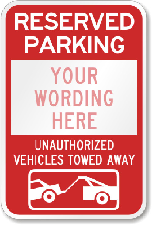 Custom Reserved Parking Sign Your Wording Weatherproof Aluminum 8″x12″