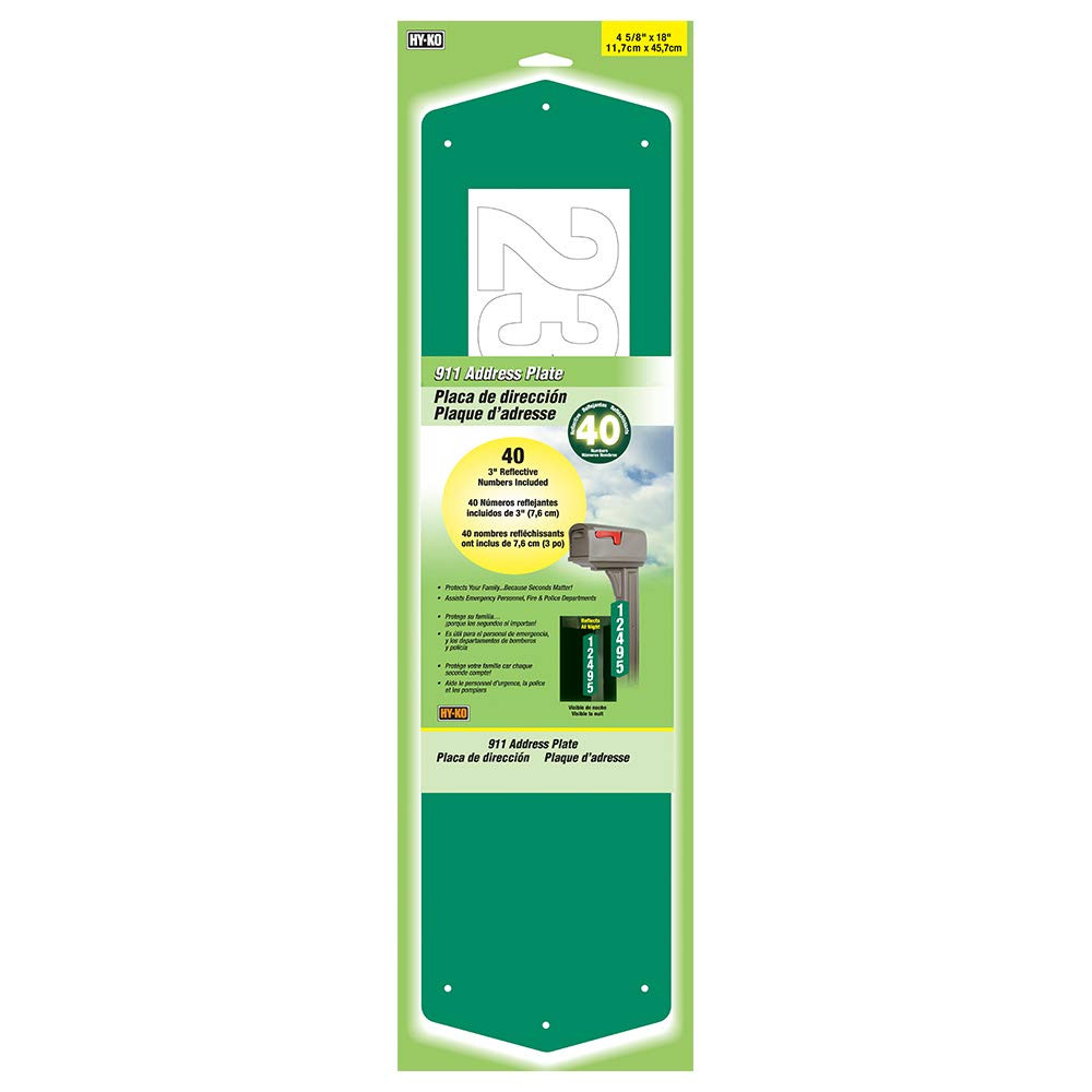 Hy Ko Reflective House Address Numbers Green Signage Kit for Home Visibility