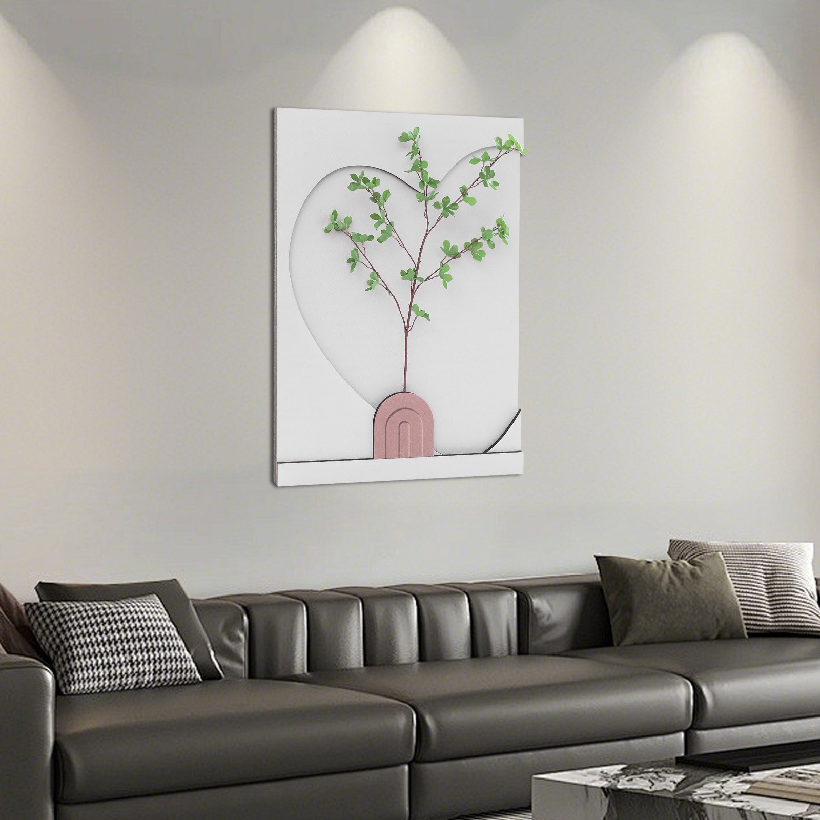 Off-white 3D Sandstone Wall Art Painting 23.6 * 31.5in For Living Room Bedroom