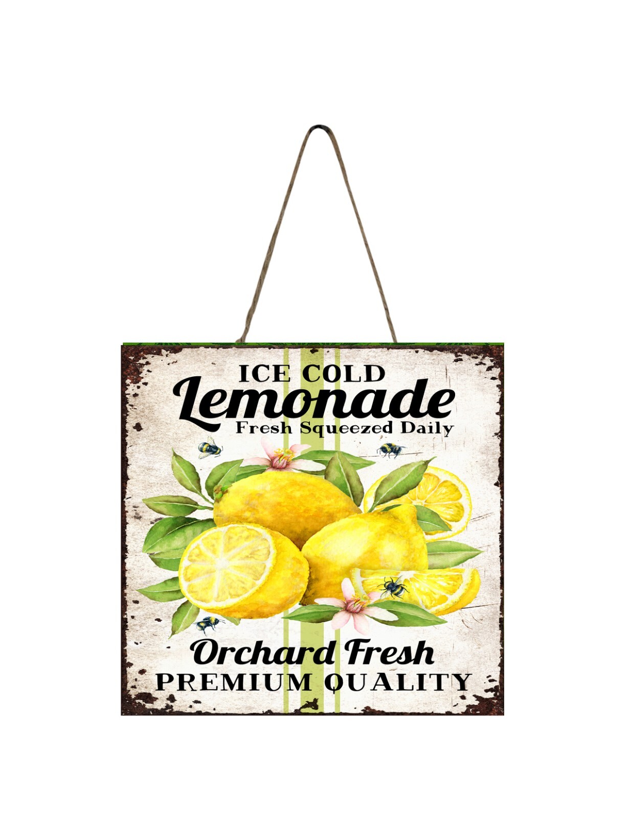 Ice Cold Lemonade Handmade Wood Mini Small Sign Kitchen Lemon Decor