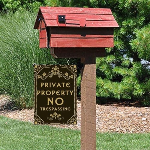 Private Property No Trespassing Sign Flag Garden Lawn Porch Decor for Outside Ya