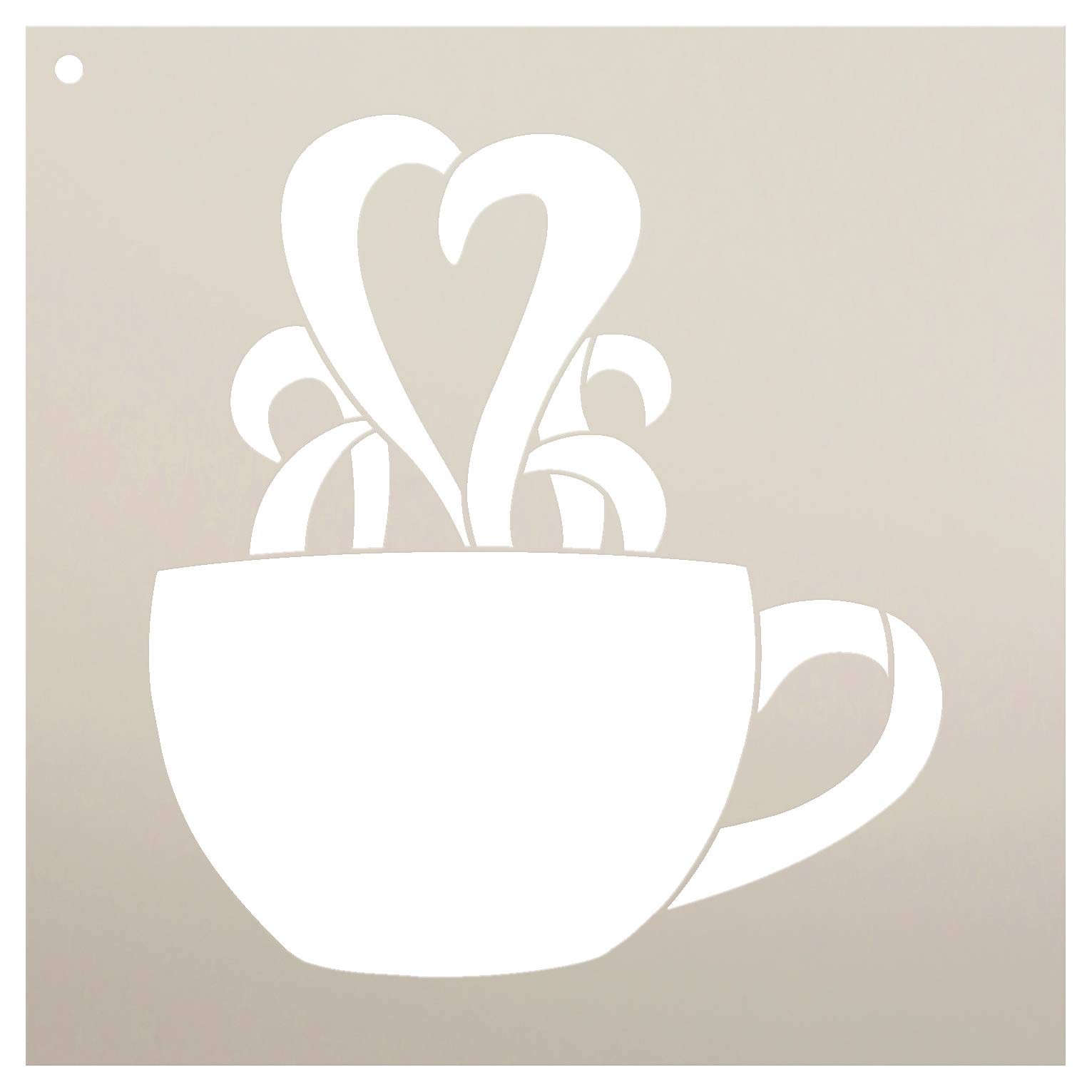 Mylar Heart Coffee Cup DIY Crafts Reusable Stencil – StencilAir