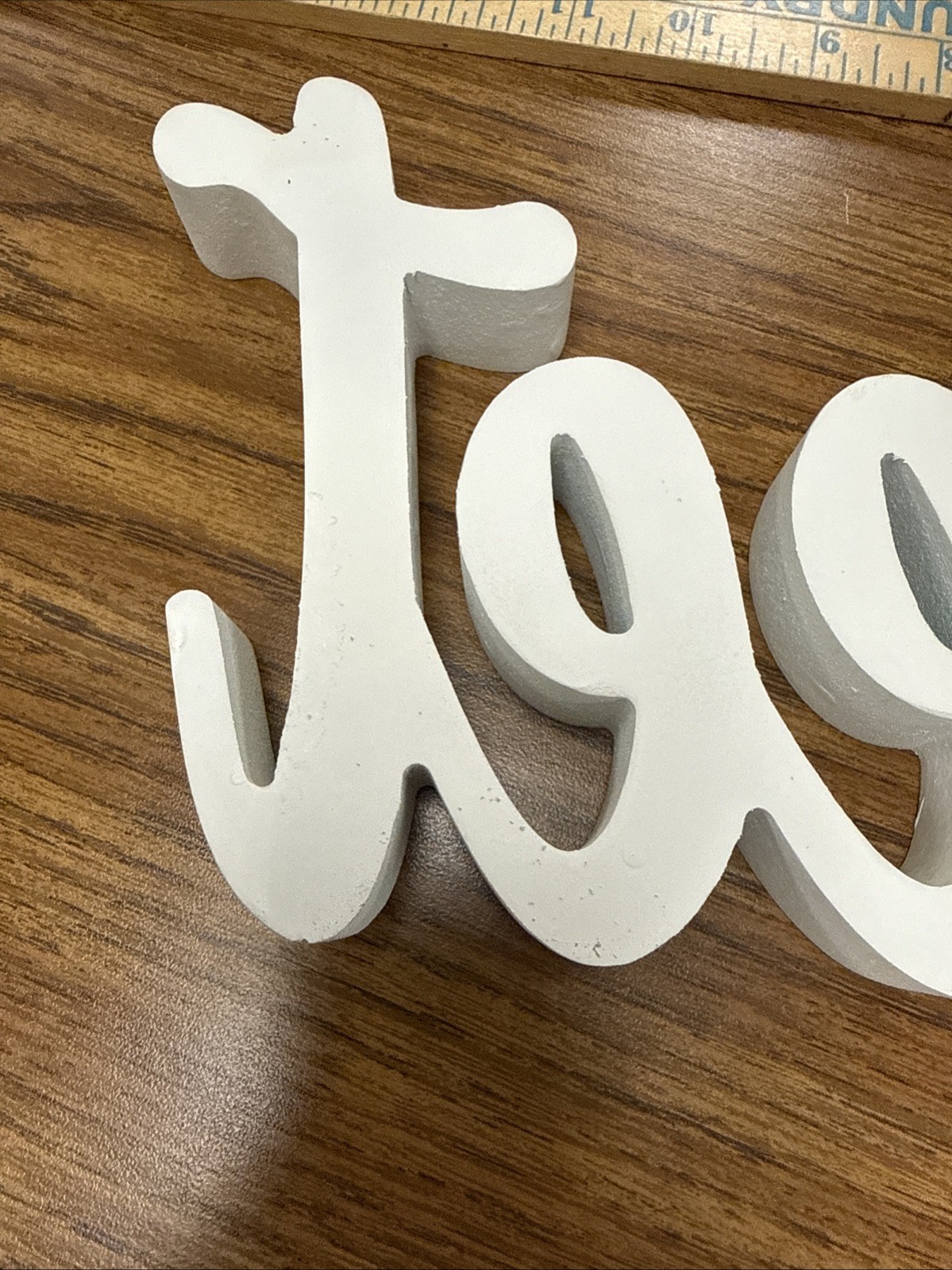 “Sweet” Word Free Standing Wood Sign White Stained See Photos