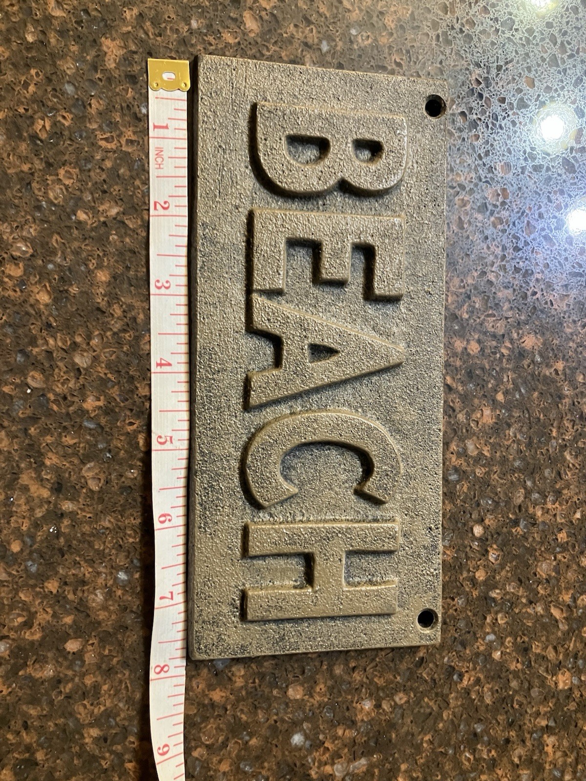 “BEACH” Sign Plaque Metal 7.75”x 3.5”