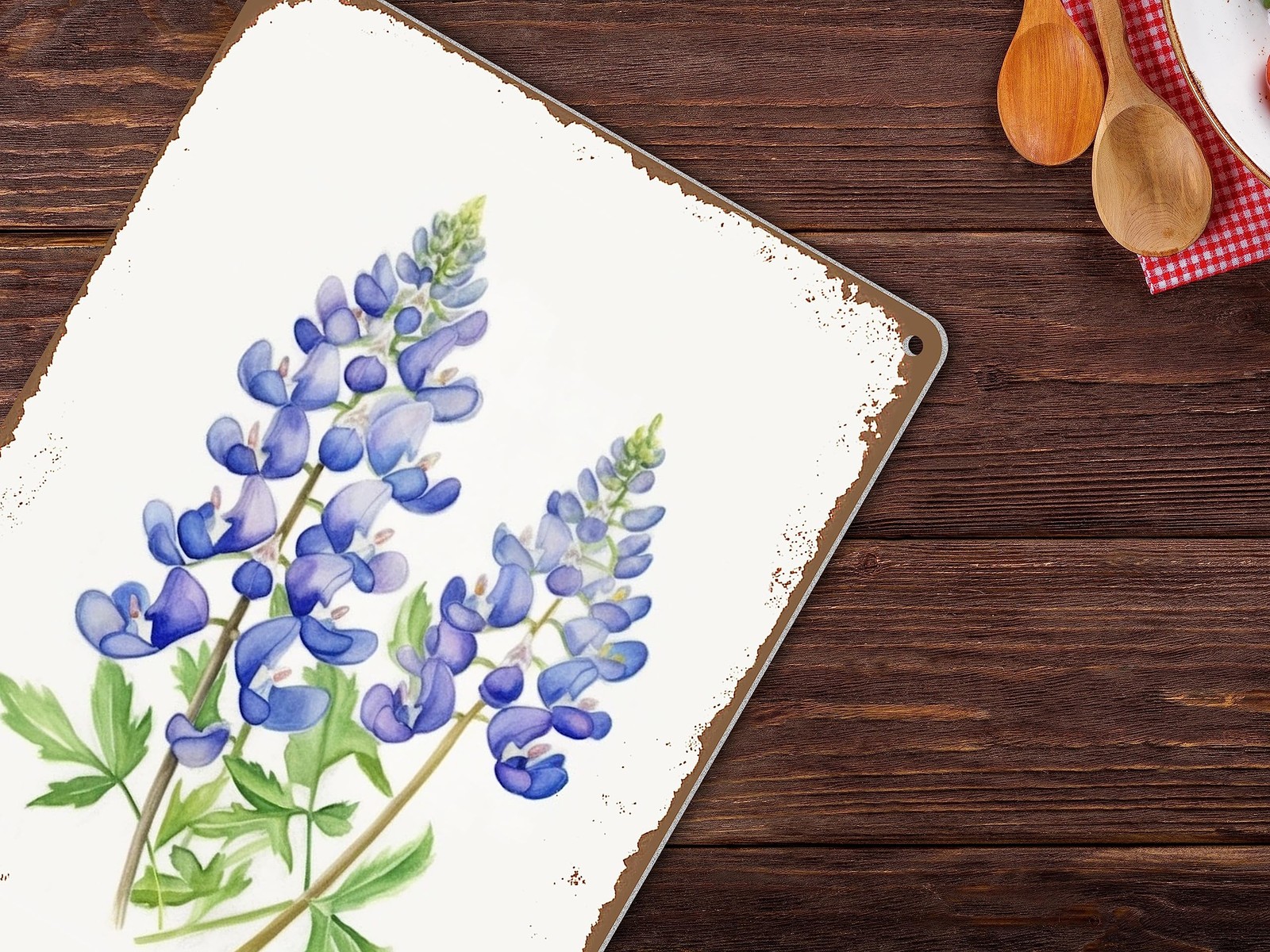 ALREAR Texas Bluebonnet Decor – Home Souvenirs 8″L x 12″W,