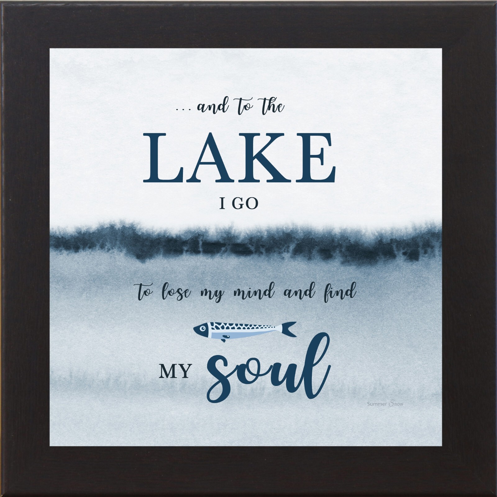 Lake Wall Art – “And to the Lake I Go” – Framed Cabin Decor by Summer Snow