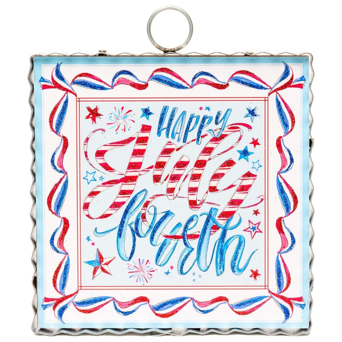 The Round Top Collection Mini “Happy July 4th” Print 6x6x1