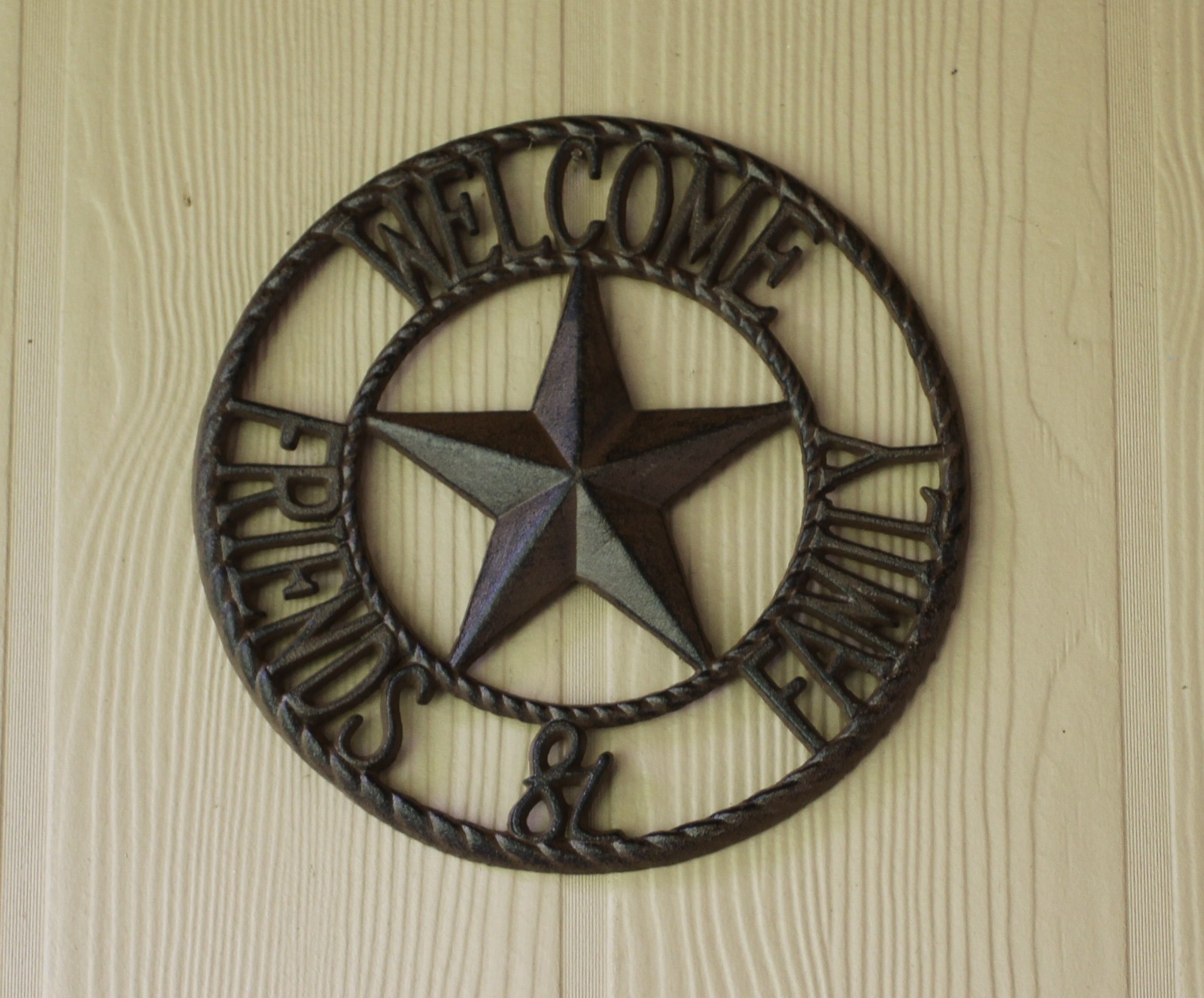 (1) Rustic Texas Welcome Plaque Heavy Cast Iron, 11 inch, H-109